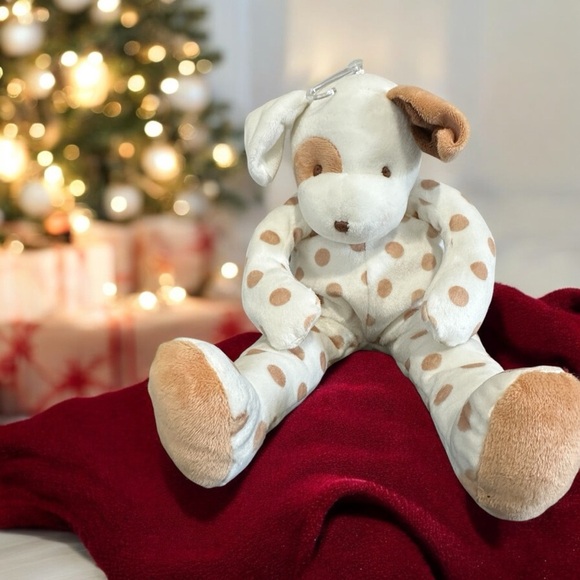 NWT Bunnies by the Bay Plush Stuffed Skipit Puppy Dog, Polka Dot Ivory Cream - Picture 2 of 4